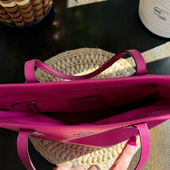 Coach Pink Leather Tote Bag - Picture 10 of 14